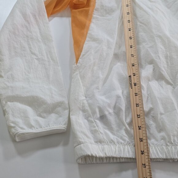 Nike Jacket Mens S White Zip Mock Neck Pockets LS Lightweight Running Hood Mesh - Picture 9 of 16